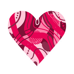.Abstract heart. Red abstract silhouette in the shape of a heart. Design for Valentine's Day, wedding, medicine. Vector