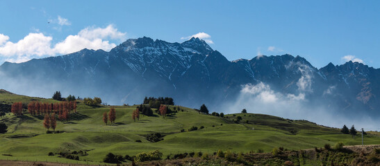 panoramic misty mountain