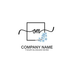 Initial OM Handwriting, Wedding Monogram Logo Design, Modern Minimalistic and Floral templates for Invitation cards