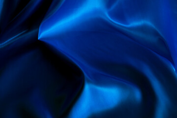 Blue color glossy  cloth for background