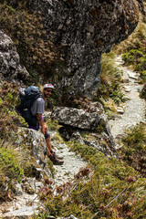 hiker in the mountains