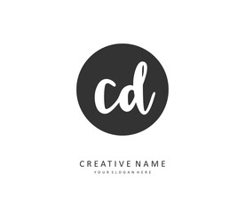 CD Initial letter handwriting and signature logo. A concept handwriting initial logo with template element.