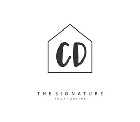 CD Initial letter handwriting and signature logo. A concept handwriting initial logo with template element.