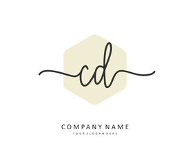Obraz premium CD Initial letter handwriting and signature logo. A concept handwriting initial logo with template element.
