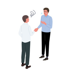 握手をするビジネスマン　イラスト　アイソメトリック
