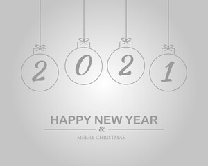 Happy new year 2021 simple background Vector