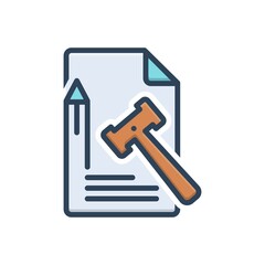 Color illustration icon for principle