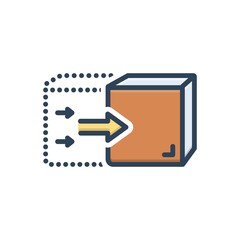 Color illustration icon for move