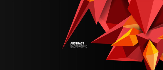 3d low poly abstract shape background vector illustration