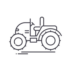 Mini tractor icon, linear isolated illustration, thin line vector, web design sign, outline concept symbol with editable stroke on white background.
