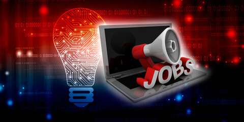 Search Job Concept 3d illustration
