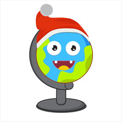 Fototapeta premium globe mascot in commemoration of Christmas day
