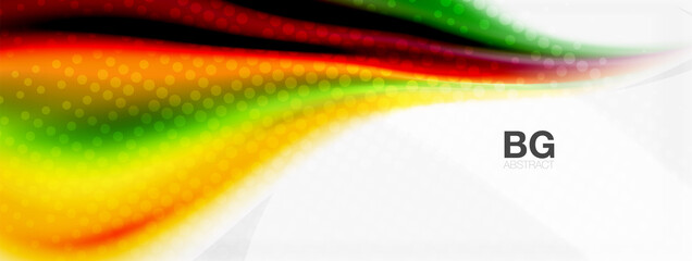 Abstract Background. Smooth flowing lines, blurred waves, rainbow color style stripes. Vector illustrations for covers, banners, flyers and posters and other