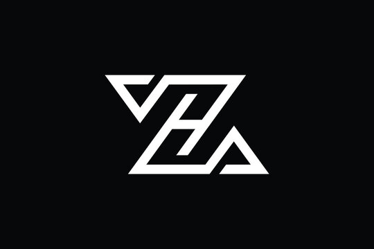 ZH logo letter design on luxury background. HZ logo monogram initials letter concept. ZH icon logo design. HZ elegant and Professional letter icon design on black background. Z H HZ ZH