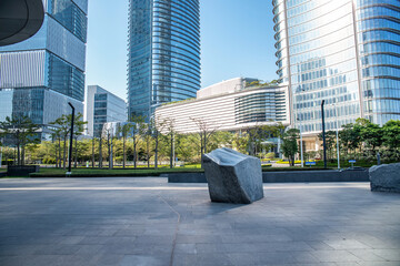 Empty Mirror of CBD Building in Pazhou, Guangzhou, China