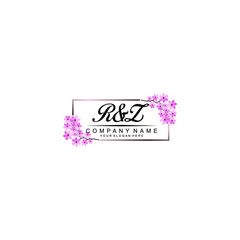 Initial RZ Handwriting, Wedding Monogram Logo Design, Modern Minimalistic and Floral templates for Invitation cards