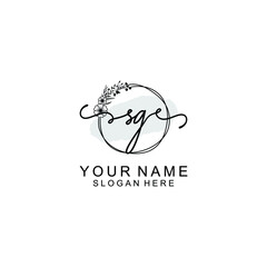 Initial SG Handwriting, Wedding Monogram Logo Design, Modern Minimalistic and Floral templates for Invitation cards