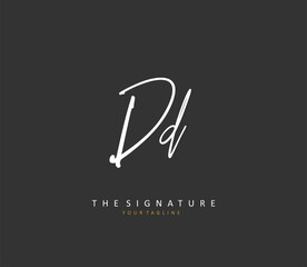 DD Initial letter handwriting and signature logo. A concept handwriting initial logo with template element.