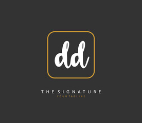 DD Initial letter handwriting and signature logo. A concept handwriting initial logo with template element.
