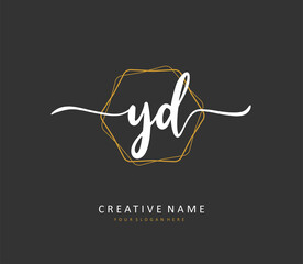 YD Initial letter handwriting and signature logo. A concept handwriting initial logo with template element.