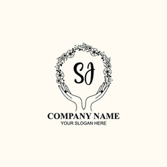 Initial SJ Handwriting, Wedding Monogram Logo Design, Modern Minimalistic and Floral templates for Invitation cards