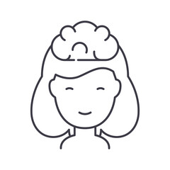 Fototapeta premium Mind icon, linear isolated illustration, thin line vector, web design sign, outline concept symbol with editable stroke on white background.