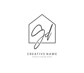 GD Initial letter handwriting and signature logo. A concept handwriting initial logo with template element.