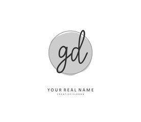 GD Initial letter handwriting and signature logo. A concept handwriting initial logo with template element.