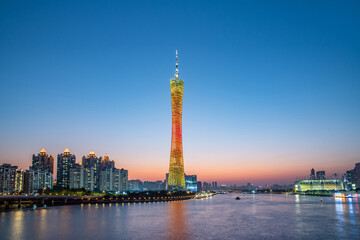 Guangzhou city night view, China