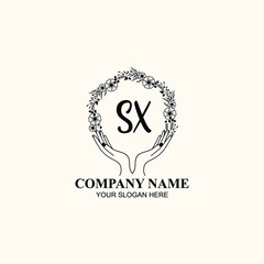 Initial SX Handwriting, Wedding Monogram Logo Design, Modern Minimalistic and Floral templates for Invitation cards
