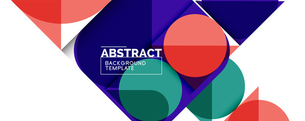 Simple circles and triangles abstract background. Vector illustration for covers, banners, flyers and posters and other designs