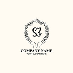 Initial S Handwriting, Wedding Monogram Logo Design, Modern Minimalistic and Floral templates for Invitation cards