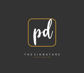 KD Initial letter handwriting and signature logo. A concept handwriting initial logo with template element.