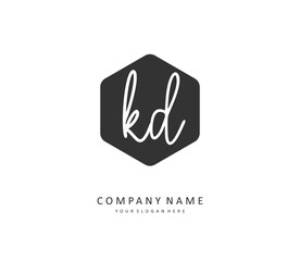 KD Initial letter handwriting and signature logo. A concept handwriting initial logo with template element.