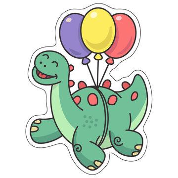 Funny dinosaur stegosaurus sticker