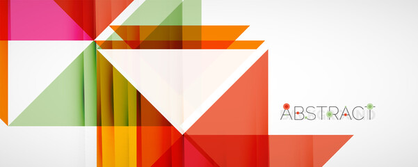Geometric abstract background. Techno color triangle shapes. Vector illustration for covers, banners, flyers and posters and other designs
