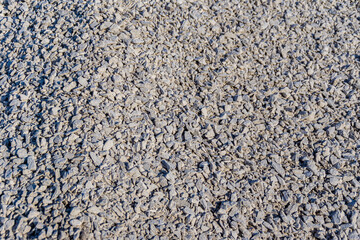 surface covered with gravel for the purpose of groundwater drainage, selective focus