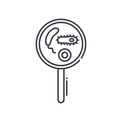 Microbiology icon, linear isolated illustration, thin line vector, web design sign, outline concept symbol with editable stroke on white background.