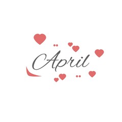 April calendar month name vector illustration. suitable for the new calendar.