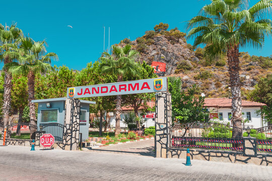 10 September 2020, Oludeniz, Turkey: Jandarma police station in Turkey. Law and order concept