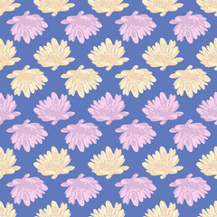 Fototapeta na wymiar Seamless pattern with flower buds, vector illustration