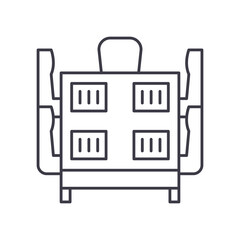 Meeting room icon, linear isolated illustration, thin line vector, web design sign, outline concept symbol with editable stroke on white background.