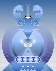 Gordijnen Cancer Zodiac astrological sign abstract modern art vector illustration. ©  danjazzia