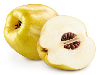 Quince and half isolated on white