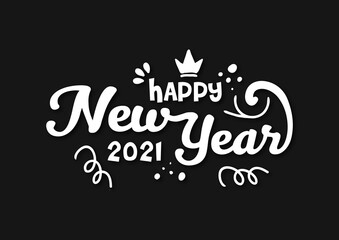 Happy new year 2021 lettering design