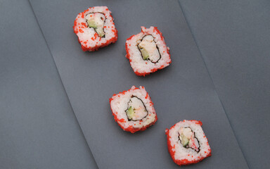 Sushi on dark background