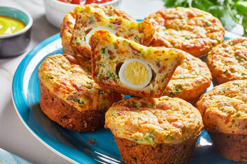 Bacon, Egg and Cheese Breakfast Muffins, top view