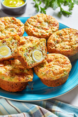 Bacon, Egg and Cheese Breakfast Muffins, top view