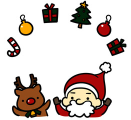 set of christmas elements