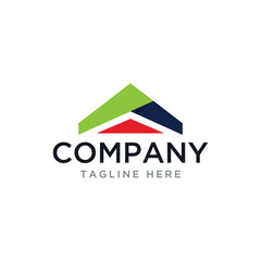 Abstract corporate business and roofing logo design